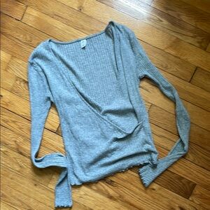 BP Gray Ribbed Knit Top